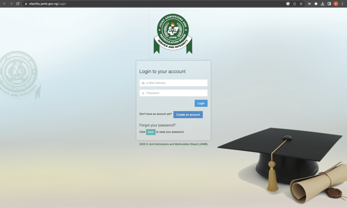 JAMB E-facility Portal